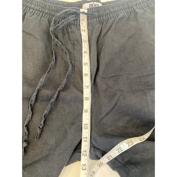 DKNY Pure Linen Crop Wide Leg Pants & Short Sleeve Top Set EUC Sz S/M Black - Picture 14 of 16